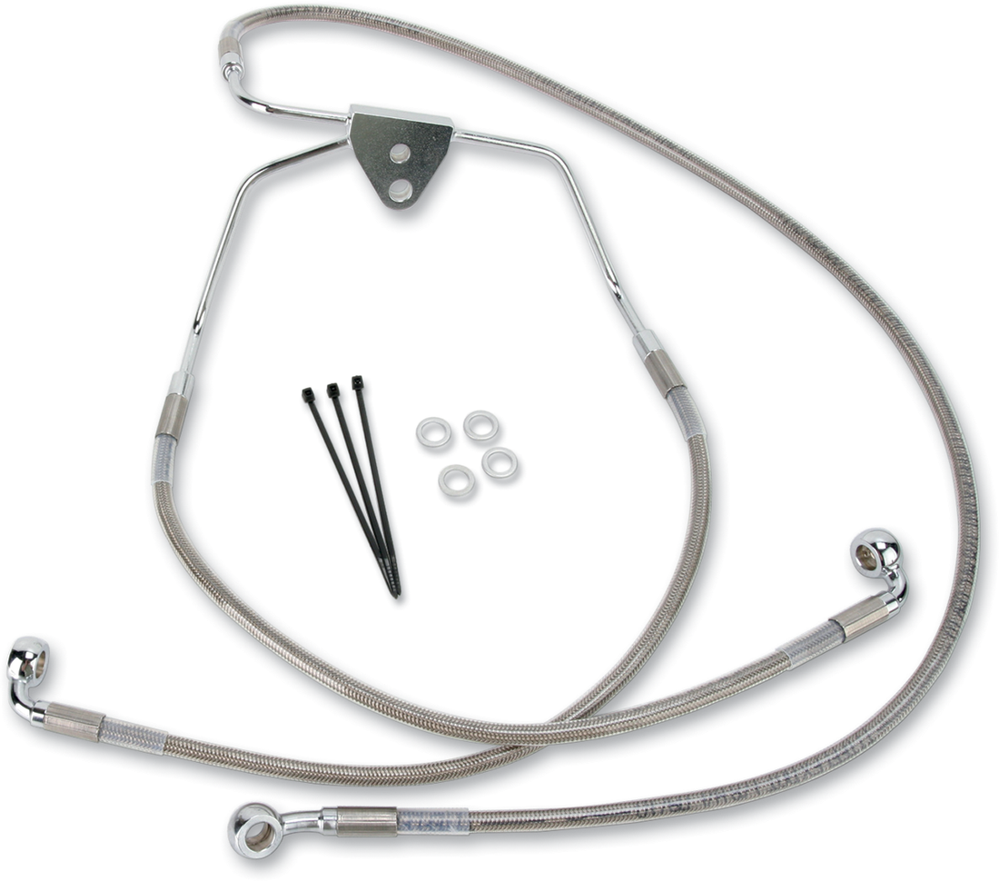 1741-2624 - DRAG SPECIALTIES Brake Line - Front - +2" - Touring - Stainless Steel 620085-2
