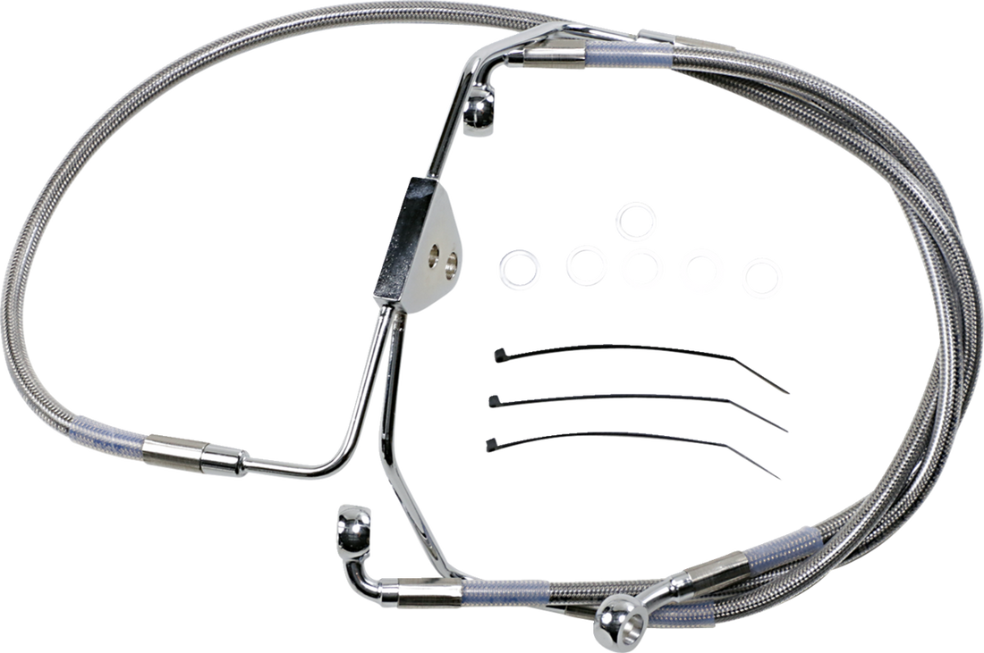 1741-2625 - DRAG SPECIALTIES Brake Line - Front - +4" - Touring - Stainless Steel 620085-4
