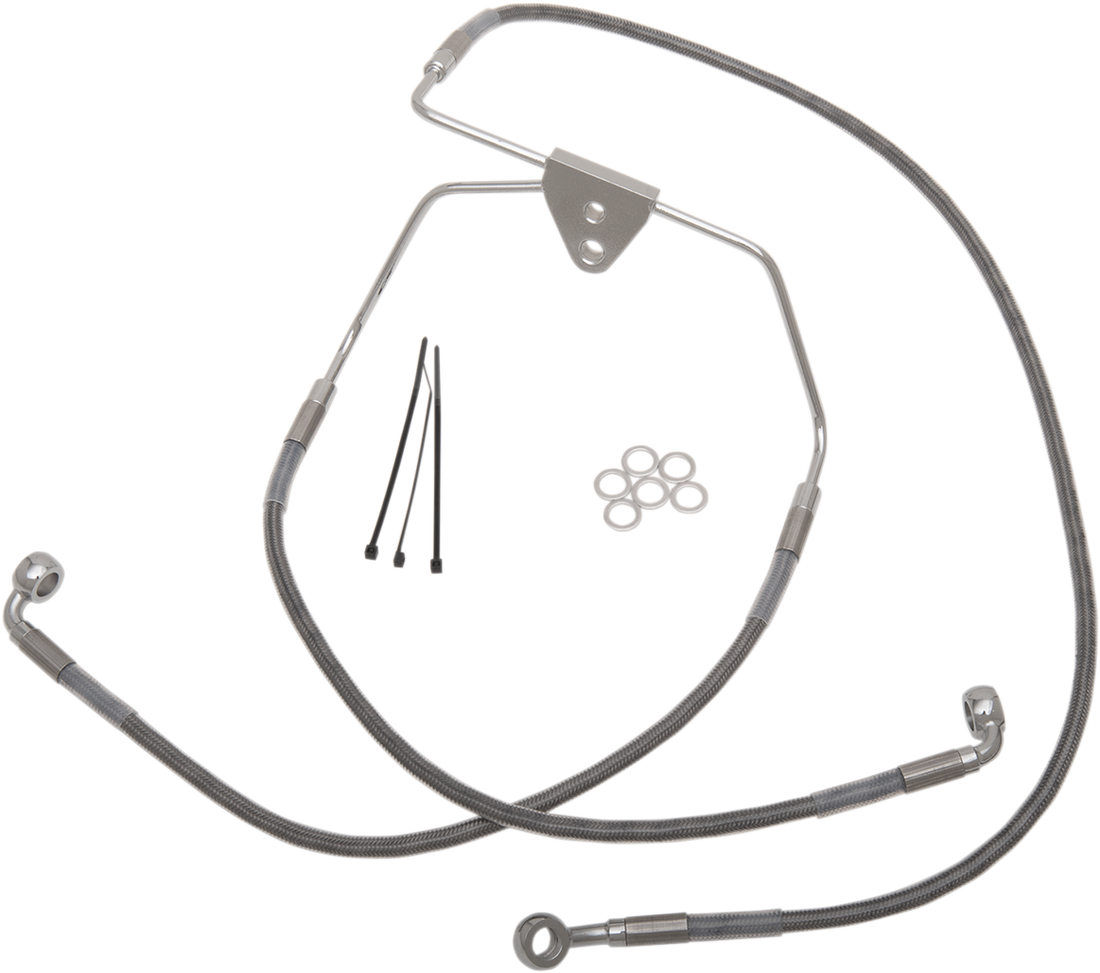 1741-2626 - DRAG SPECIALTIES Brake Line - Front - +6" - Touring - Stainless Steel 620085-6