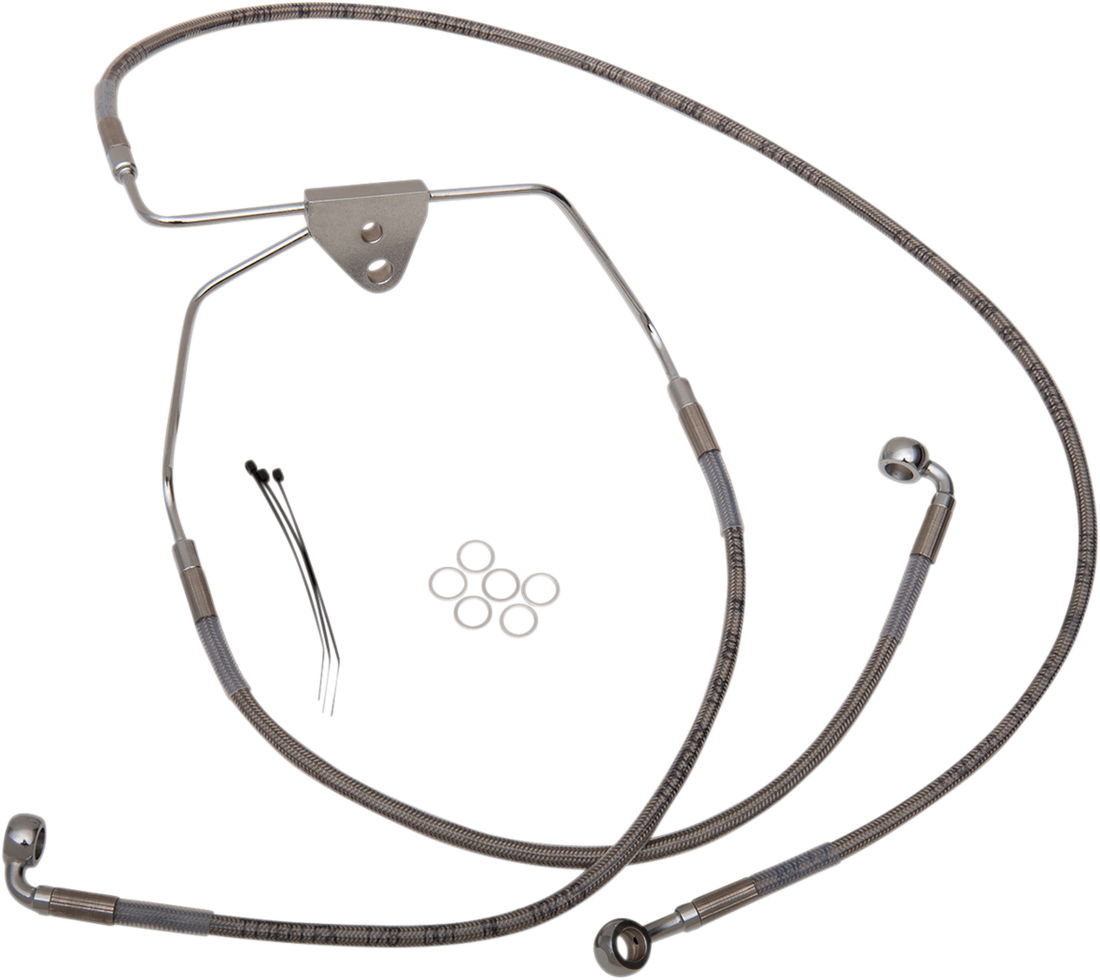 1741-2627 - DRAG SPECIALTIES Brake Line - Front - +8" - Touring - Stainless Steel 620085-8