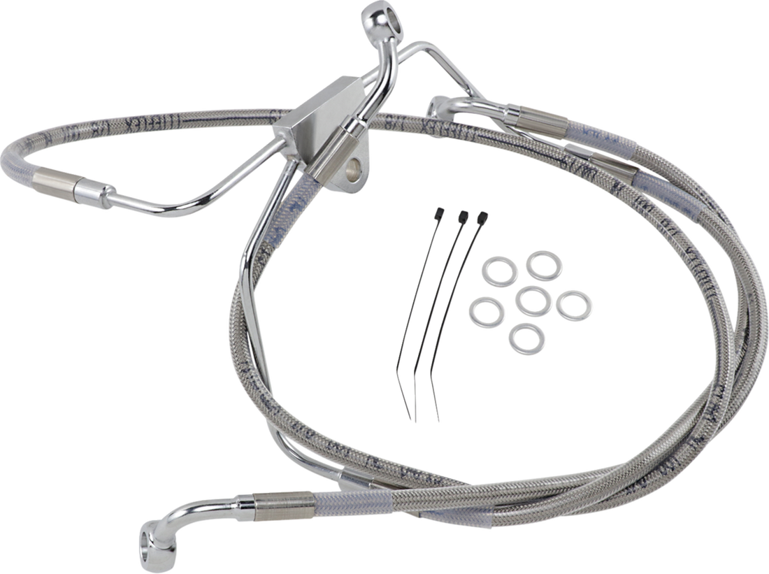 1741-2631 - DRAG SPECIALTIES Brake Line - Front - +6" - Touring - Stainless Steel 660411-6