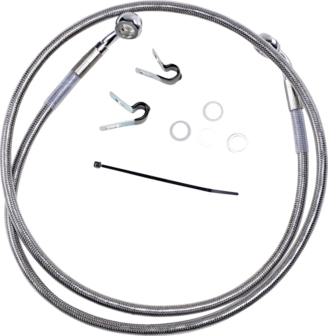 1741-2645 - DRAG SPECIALTIES Brake Line - Front - +4" - Stainless Steel - XL 660310-4