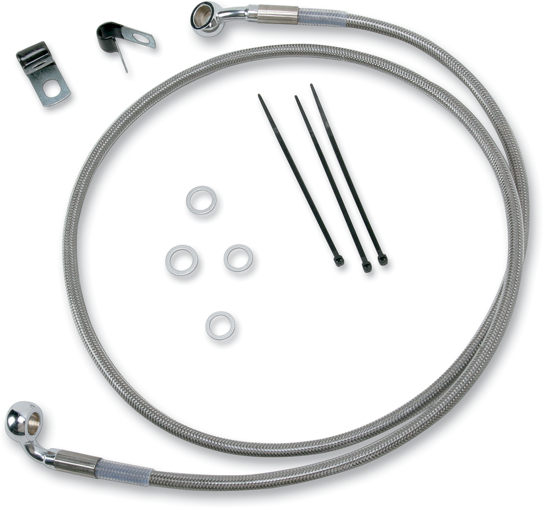 1741-2654 - DRAG SPECIALTIES Brake Line - Front - +2" - Stainless Steel 640210-2