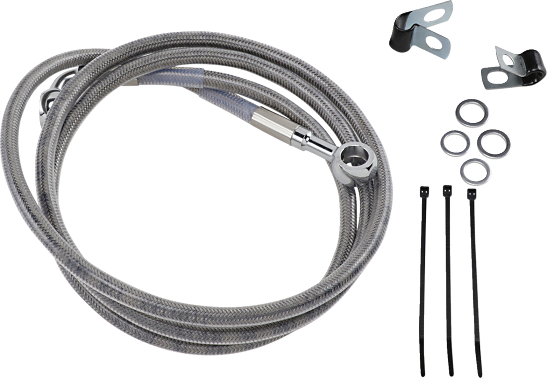 1741-2660 - DRAG SPECIALTIES Brake Line - Front - +8" - Stainless Steel 640115-8