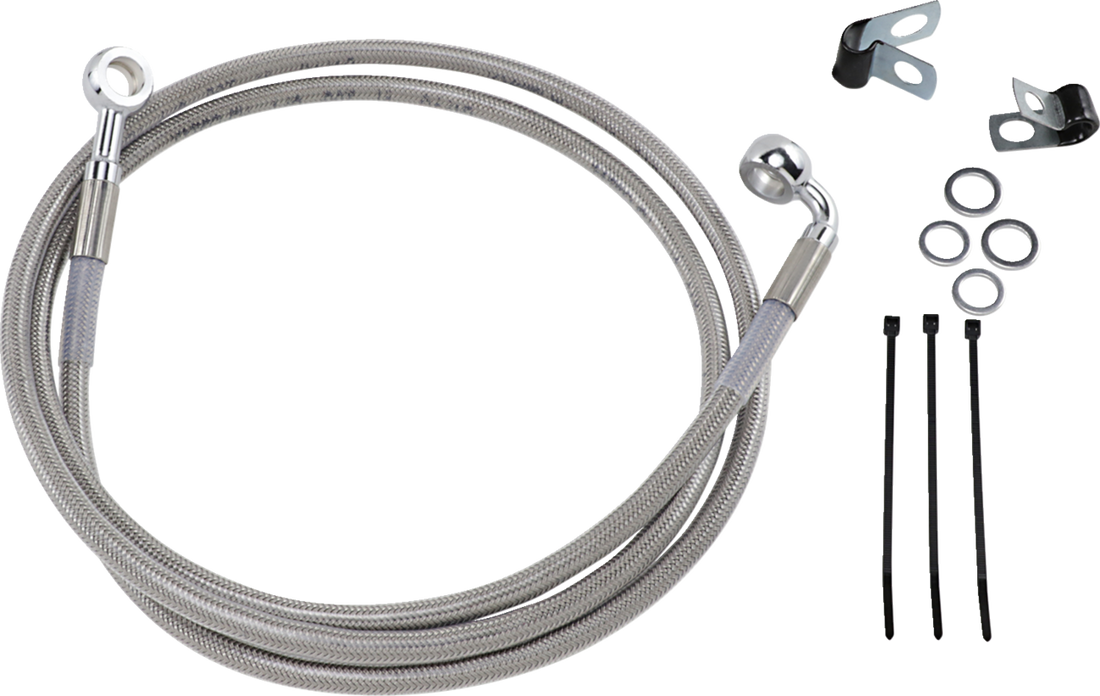 1741-2661 - DRAG SPECIALTIES Brake Line - Front - +10" - Stainless Steel 640115-10
