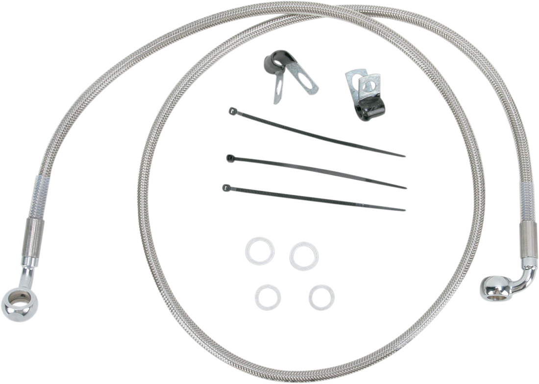1741-2694 - DRAG SPECIALTIES Brake Line - Front - +10" - Stainless Steel 640110-10
