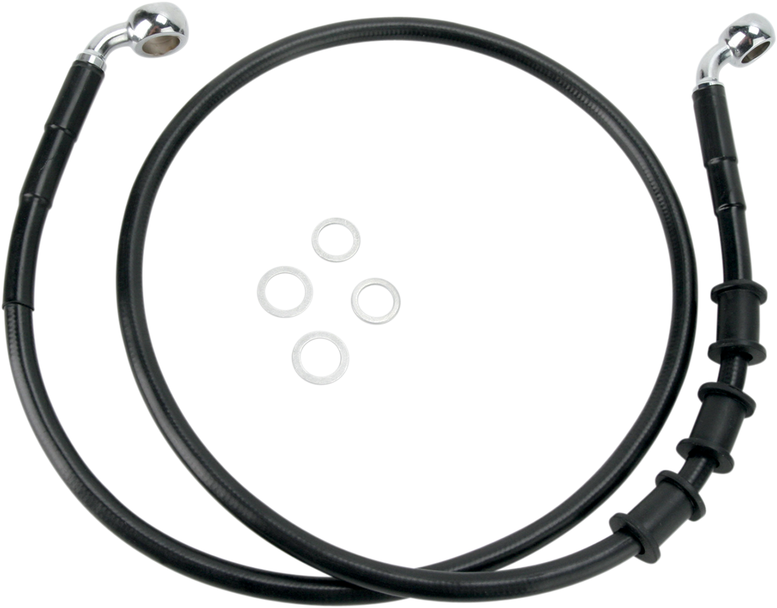1741-2851 - DRAG SPECIALTIES Brake Line - Front - Black - +10" 680219-10BLK