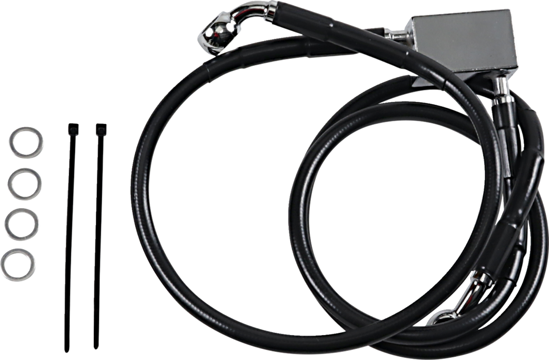 1741-2950 - DRAG SPECIALTIES Brake Line - Rear - Black 640221-BLK