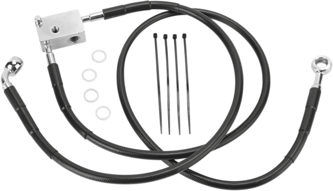 1741-2950 - DRAG SPECIALTIES Brake Line - Rear - Black 640221-BLK