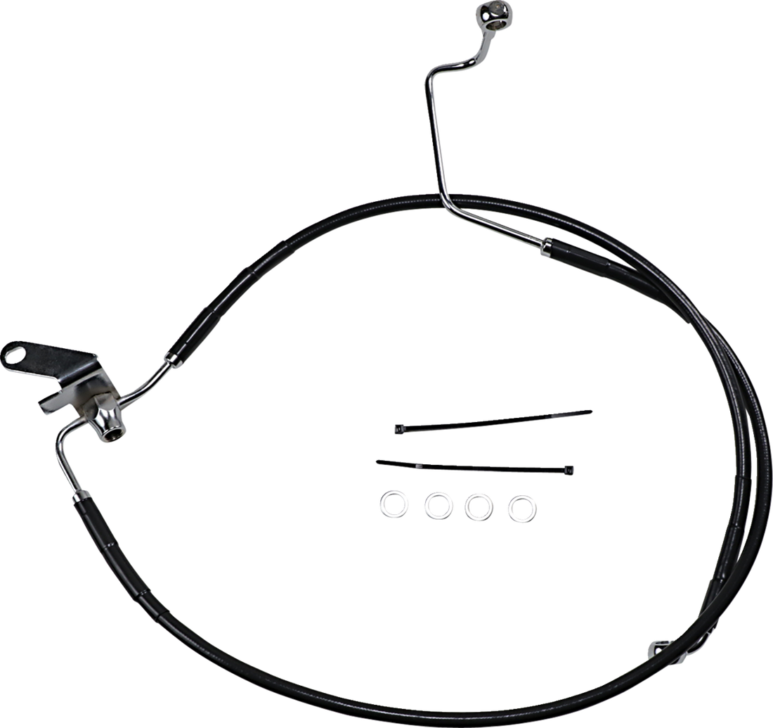 1741-2956 - DRAG SPECIALTIES Brake Line - Rear - Black - +3" - Softail '04-'06 640223-3BLK