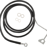 1741-3988 - DRAG SPECIALTIES Brake Line - Front (Upper) - Black 614220-BLK