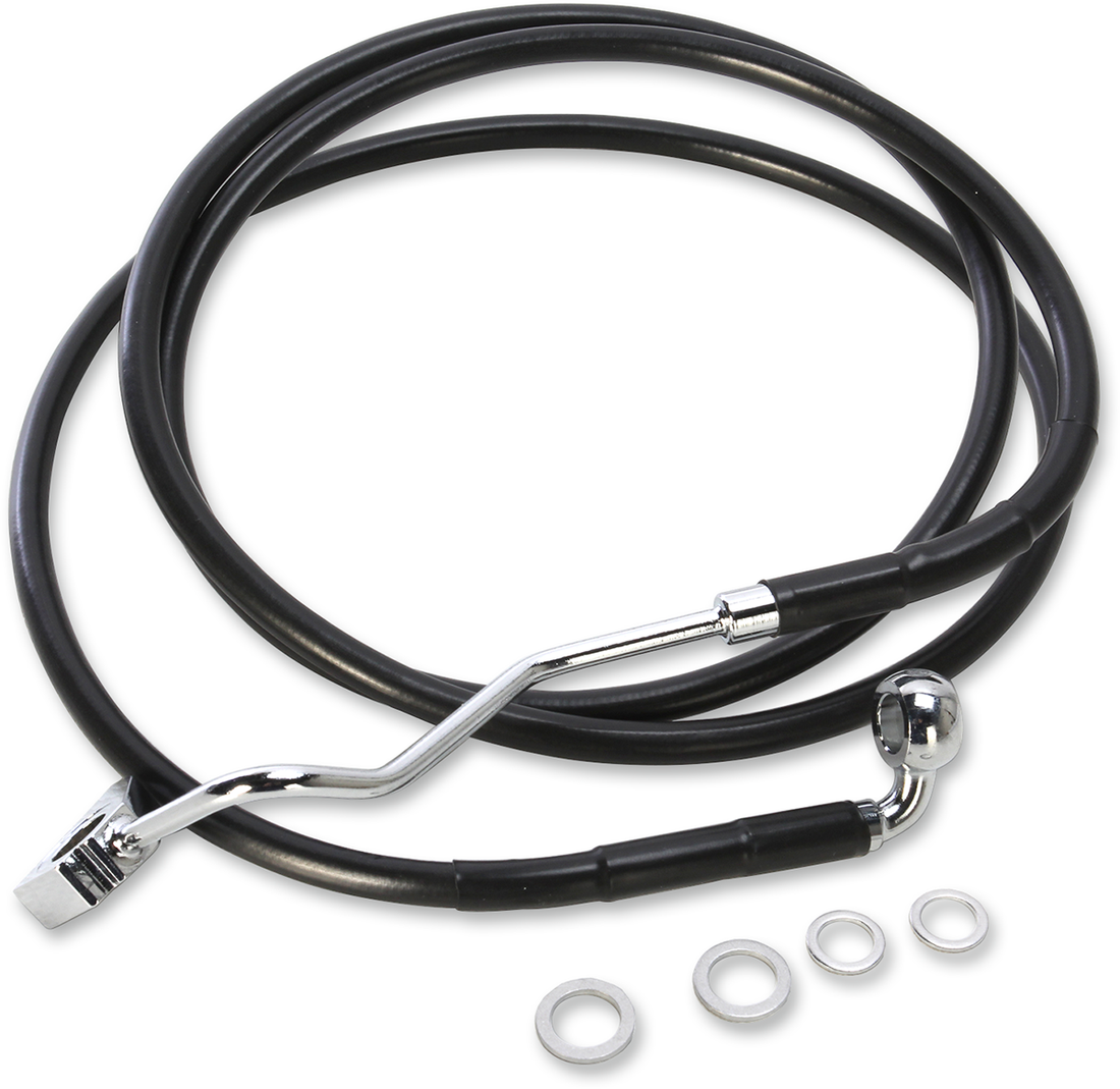 1741-4507 - DRAG SPECIALTIES Brake Line - Front - Black - +6" 615220-6BLK