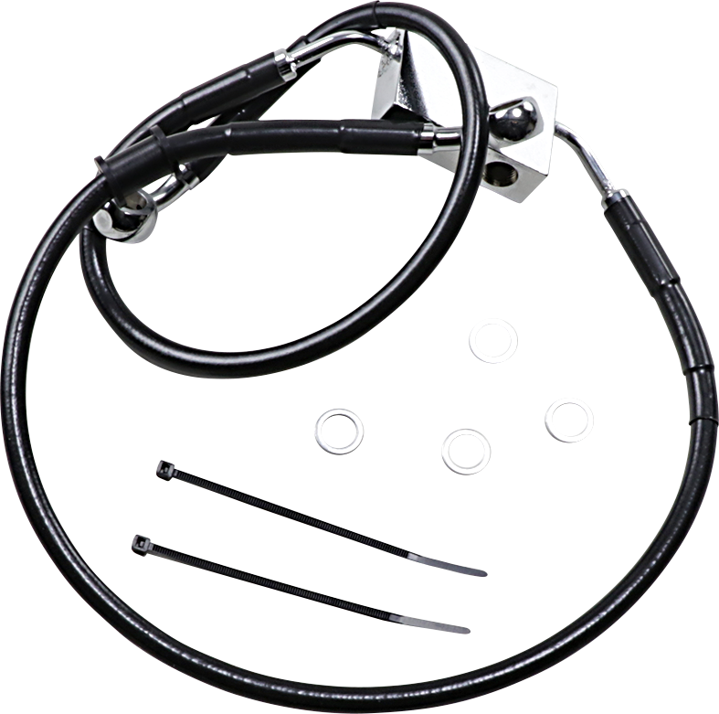 1741-5291 - DRAG SPECIALTIES Brake Line - Front - +4" - Black - XL 614743-4BLK