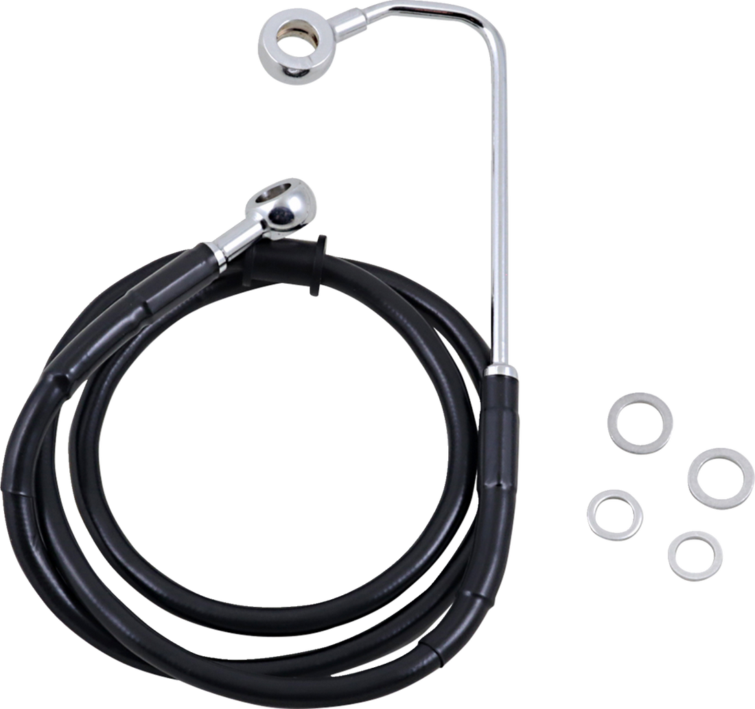 1741-5762 - DRAG SPECIALTIES Brake Line - +6" - Black - '15-'17 Softail 618299-6BLK