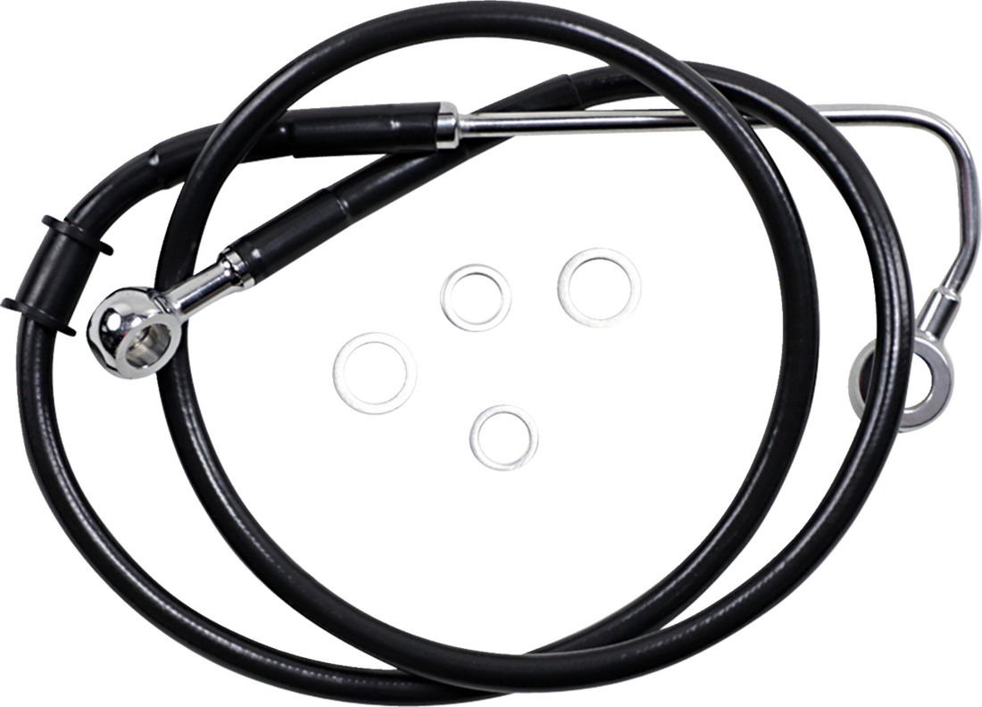 1741-5762 - DRAG SPECIALTIES Brake Line - +6" - Black - '15-'17 Softail 618299-6BLK