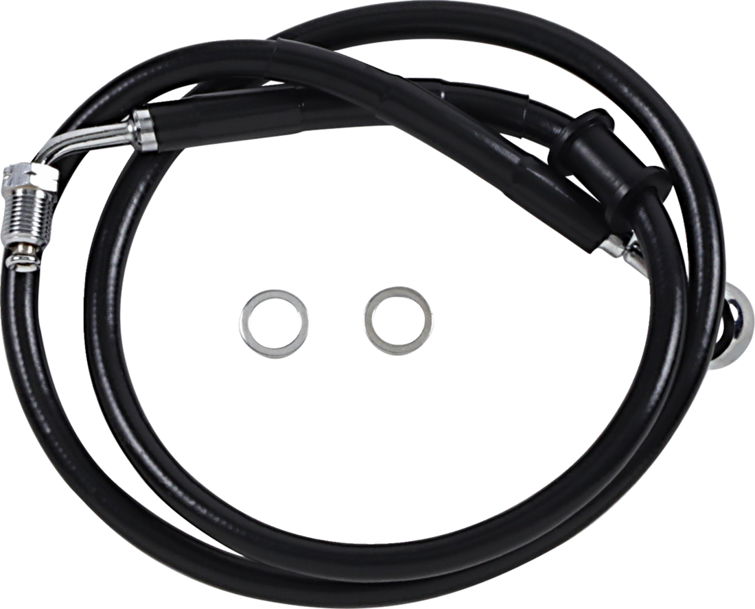 1741-5798 - DRAG SPECIALTIES Brake Line - +8" - Black - '18-'22 Softail 618620-8BLK