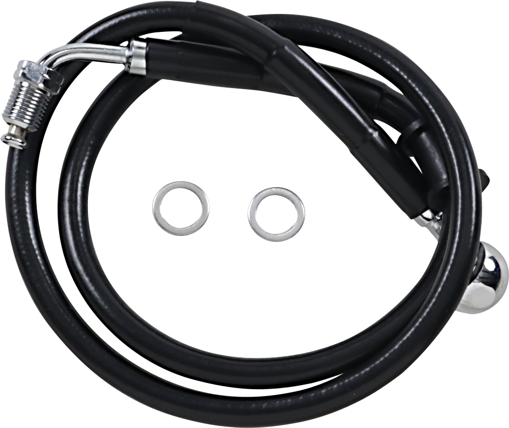 1741-5821 - DRAG SPECIALTIES Brake Line - +6" - Black - '18-'21 Softail 618604-6BLK