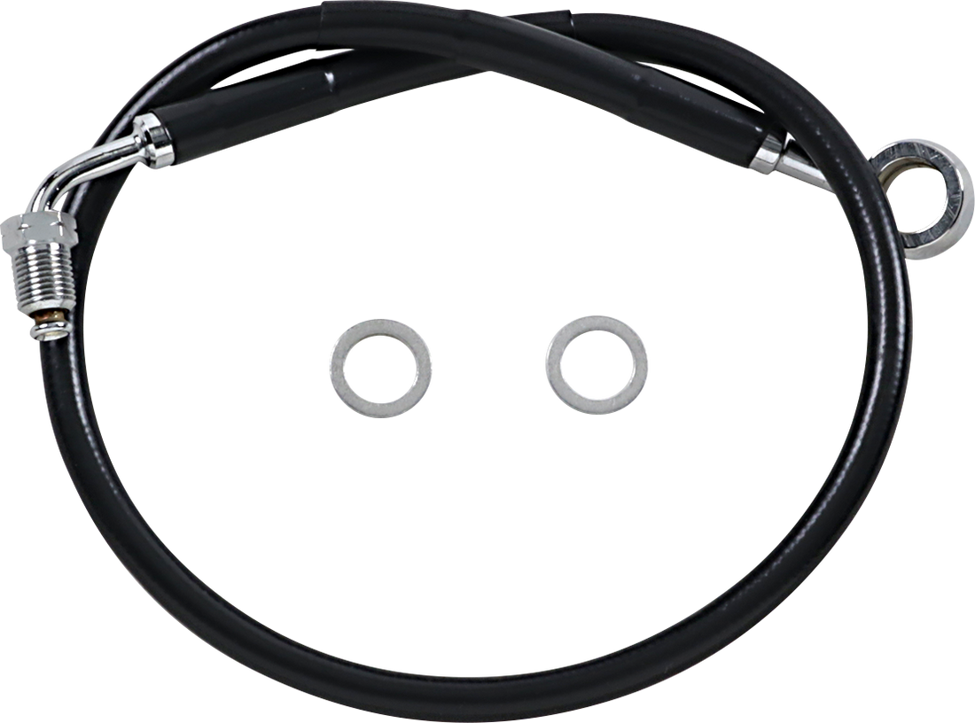 1741-5830 - DRAG SPECIALTIES Brake Line - Front (Upper) - Black 618631-BLK