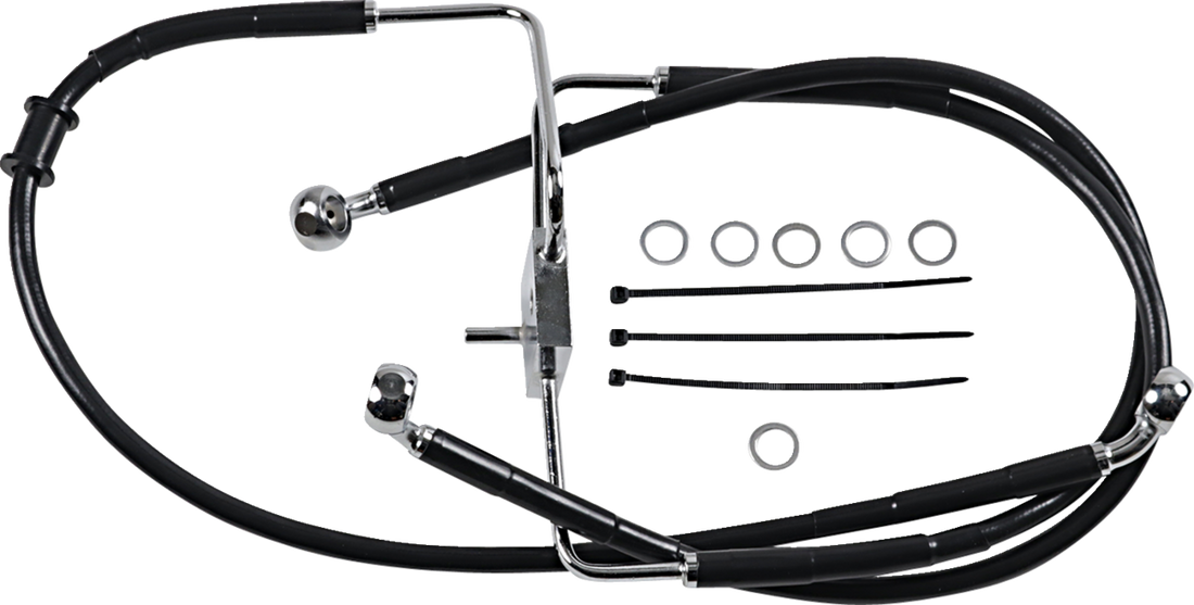 1741-5854 - DRAG SPECIALTIES Brake Line - +6" - Black - XL 618566-6BLK