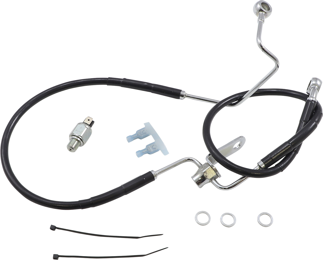 1741-6236 - DRAG SPECIALTIES Brake Line - Rear - Black - +3" ABS 623225-3BLK