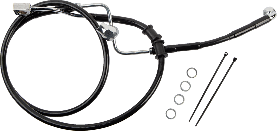 1741-6343 - DRAG SPECIALTIES Brake Line - Rear - ABS - Black 618602-BLK