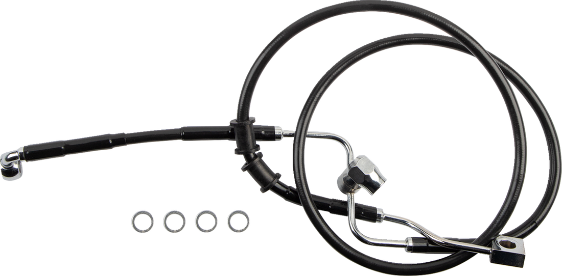 1741-6347 - DRAG SPECIALTIES Brake Line - Rear - ABS - Black 618598-BLK
