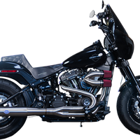 1800-2520 - S&S CYCLE SuperStreet 2:1 50 State Exhaust System - M8 Softail - Stainless Steel 550-0996B