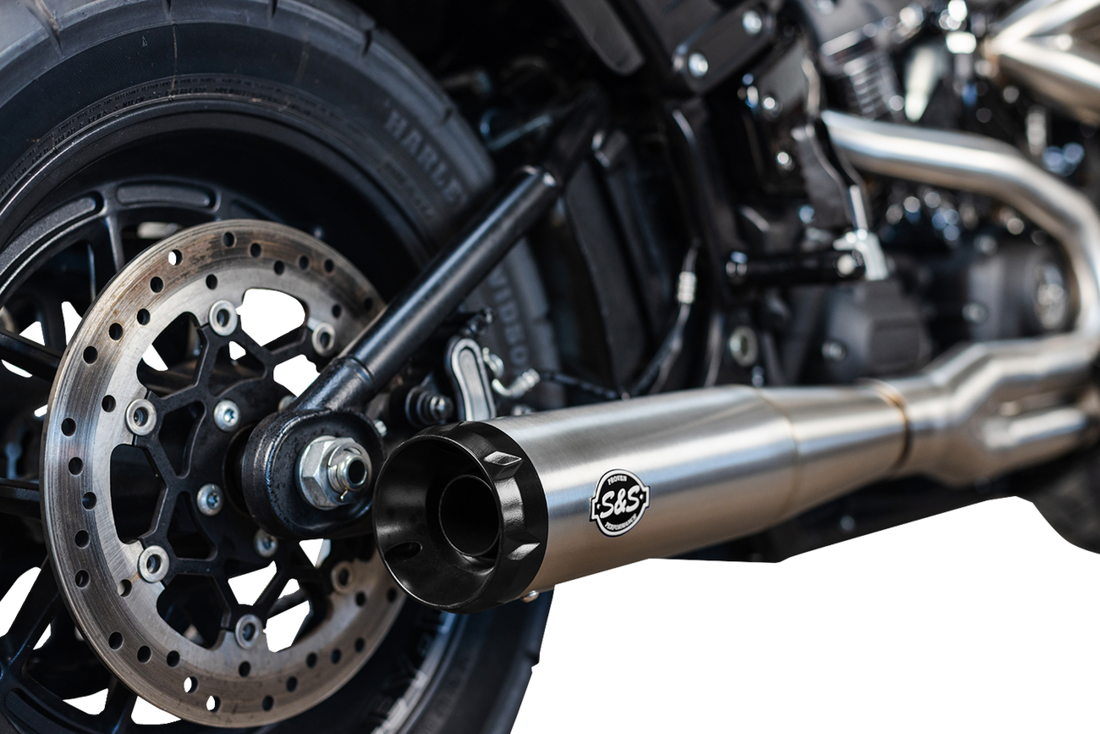 1800-2520 - S&S CYCLE SuperStreet 2:1 50 State Exhaust System - M8 Softail - Stainless Steel 550-0996B