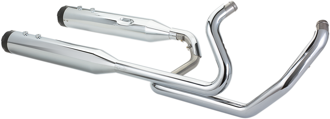 1800-2527 - S&S CYCLE Exhaust System - Chrome - Black Thruster 550-0699C
