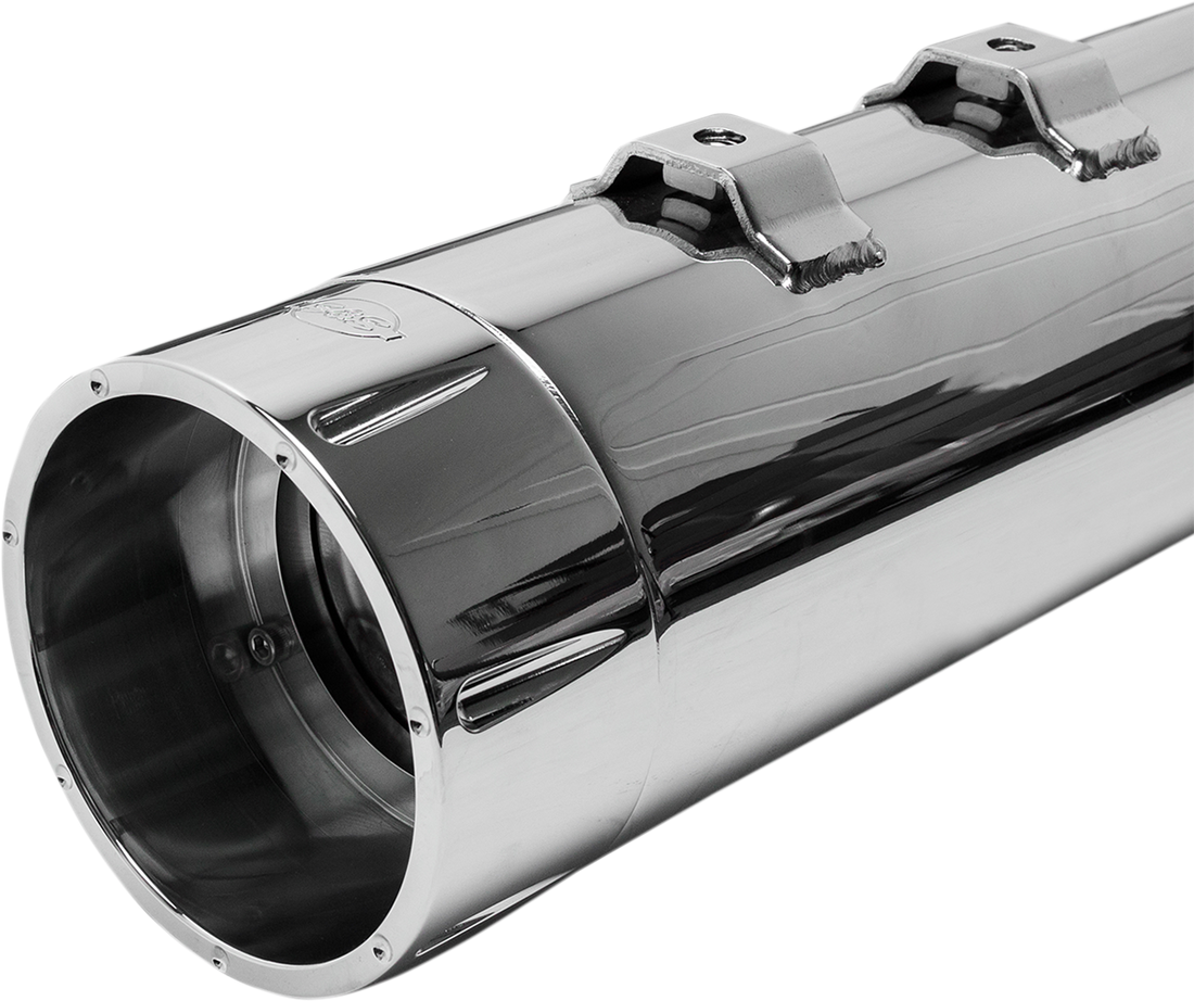 1801-0850 - S&S CYCLE 4.5" Mufflers - Chrome with Chrome Tracer 550-0624