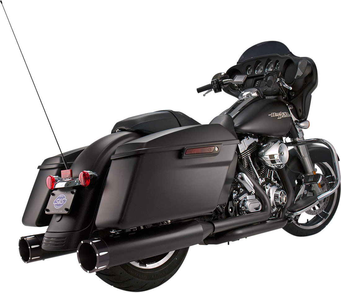 1801-0853 - S&S CYCLE 4.5" Mufflers - Black with Black Tracer 550-0625