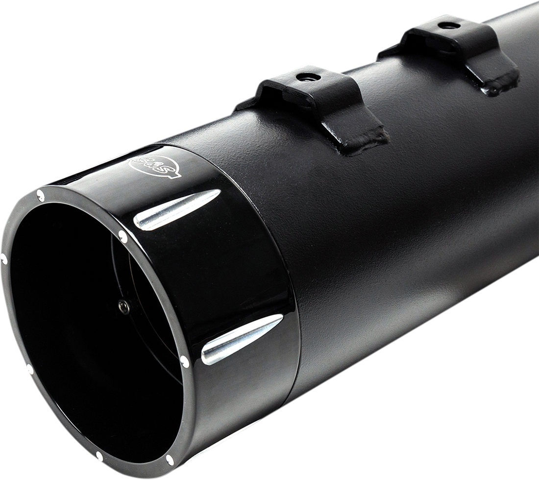 1801-0853 - S&S CYCLE 4.5" Mufflers - Black with Black Tracer 550-0625