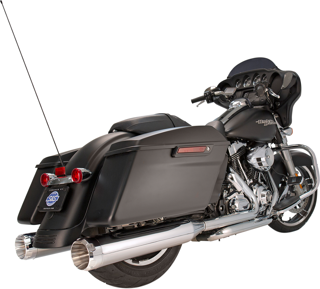1801-0853 - S&S CYCLE 4.5" Mufflers - Black with Black Tracer 550-0625
