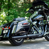 1801-1077 - S&S CYCLE MK45 Mufflers - Black - Black Thruster 550-0666