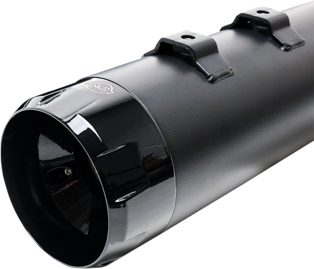 1801-1077 - S&S CYCLE MK45 Mufflers - Black - Black Thruster 550-0666