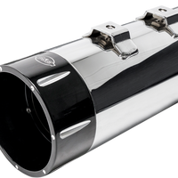1801-1079 - S&S CYCLE MK45 Mufflers - Chrome - Black Tracer 550-0668
