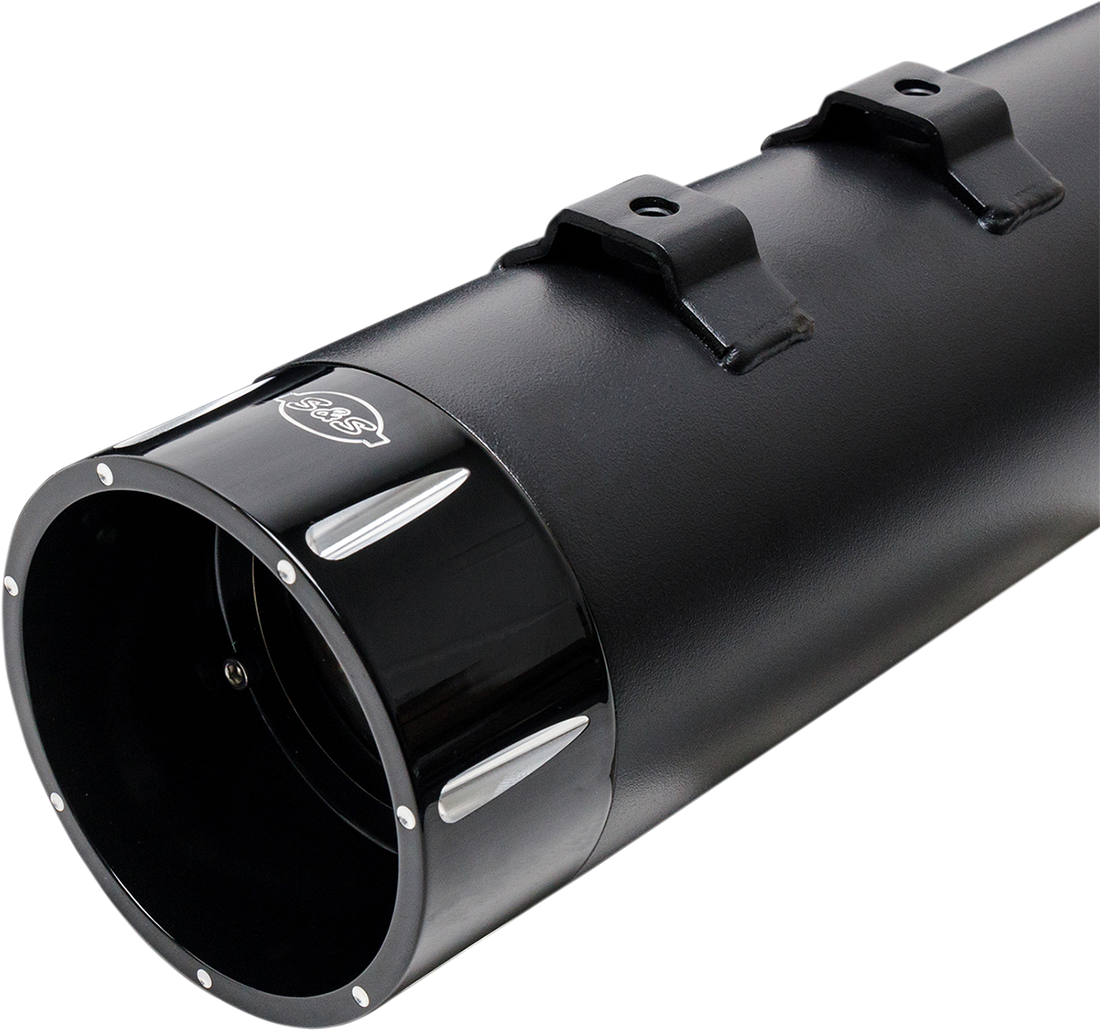 1801-1081 - S&S CYCLE Mufflers - Black - Black Tracer 550-0670
