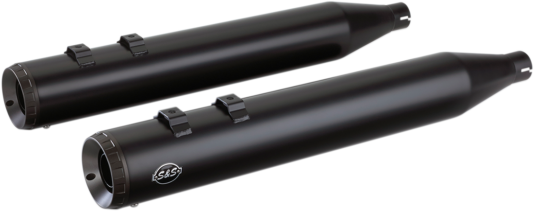 1801-1206 - S&S CYCLE Grand National Mufflers - Black 550-0690