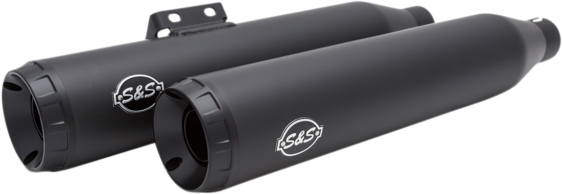 1801-1360 - S&S CYCLE Grand National Race Mufflers for Softail - Black 550-0737