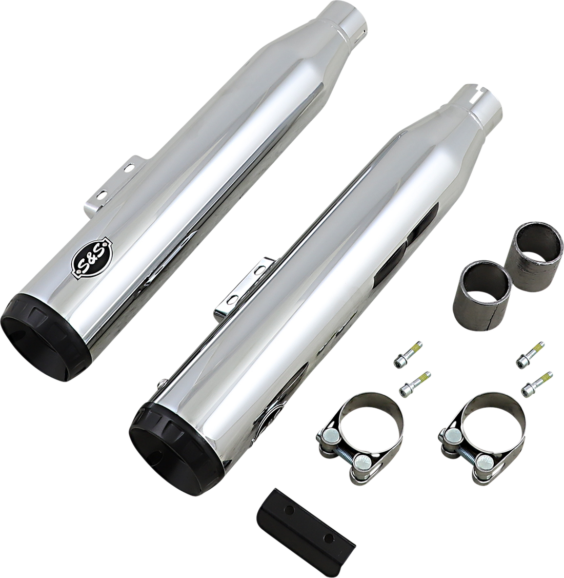 1801-1477 - S&S CYCLE Grand National Slip-On Mufflers - Chrome 550-0755B