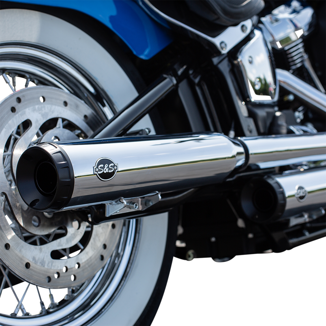 1801-1479 - S&S CYCLE Grand National Slip-On Mufflers - Chrome 550-0757B