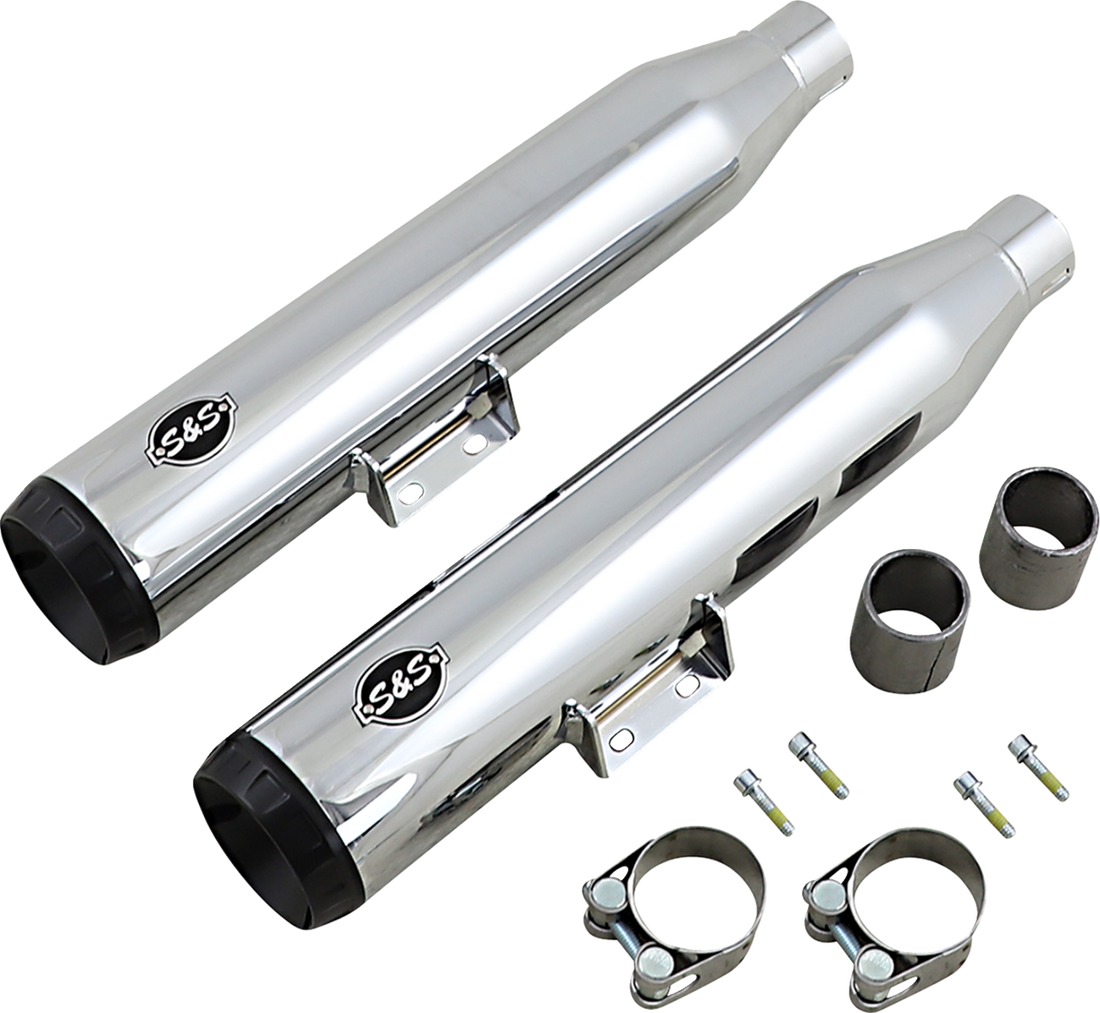 1801-1479 - S&S CYCLE Grand National Slip-On Mufflers - Chrome 550-0757B