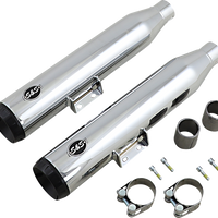 1801-1479 - S&S CYCLE Grand National Slip-On Mufflers - Chrome 550-0757B