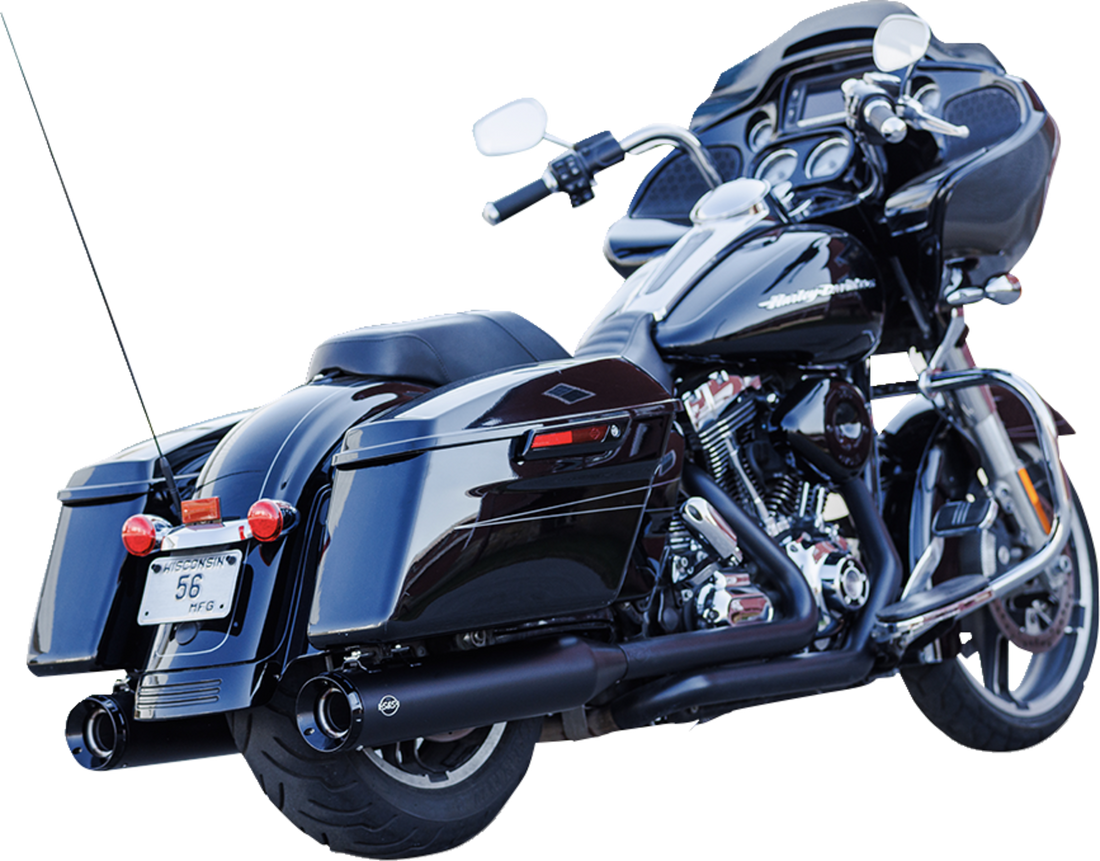 1801-1767 - S&S CYCLE 4-1/2" GNX Slip-On Mufflers - Guardian Black 550-1078