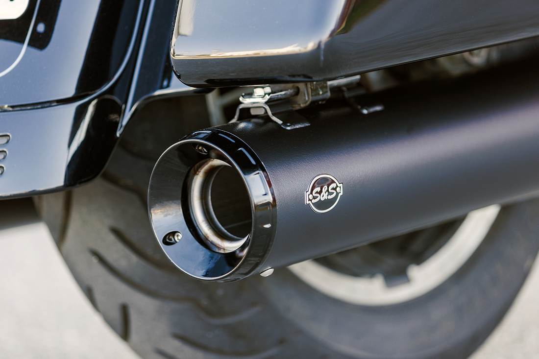 1801-1767 - S&S CYCLE 4-1/2" GNX Slip-On Mufflers - Guardian Black 550-1078