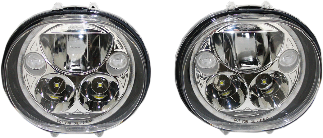 2001-1261 - CUSTOM DYNAMICS LED Headlight - 5-3/4" - Chrome - Pair CDTB-575OV-C