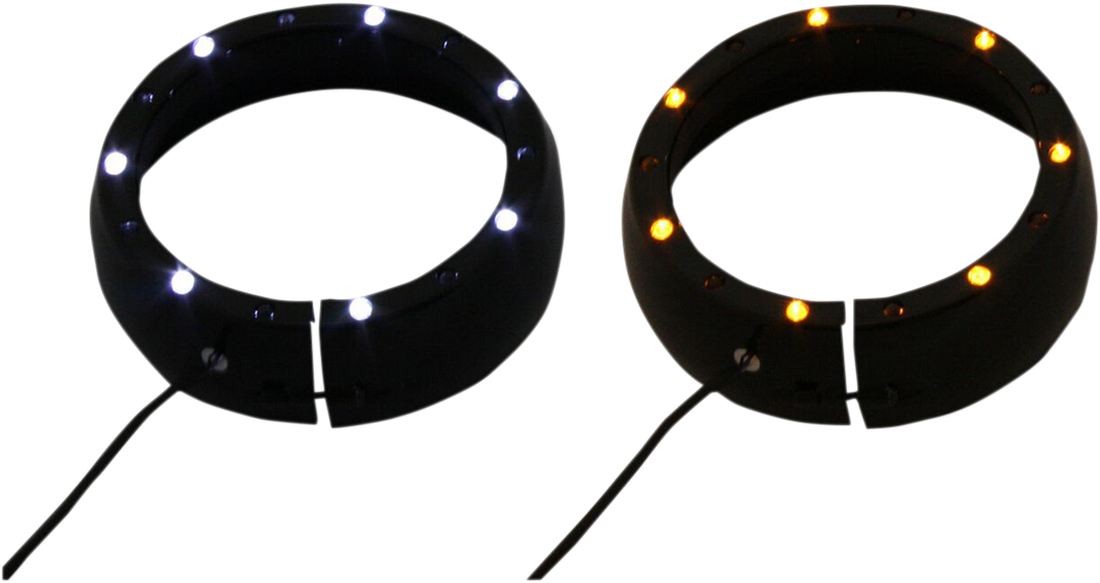 2001-1757 - CUSTOM DYNAMICS Lighted Passing Lamp Trim Ring '06-'13 FLHT - Black CDTB-45TR-2B
