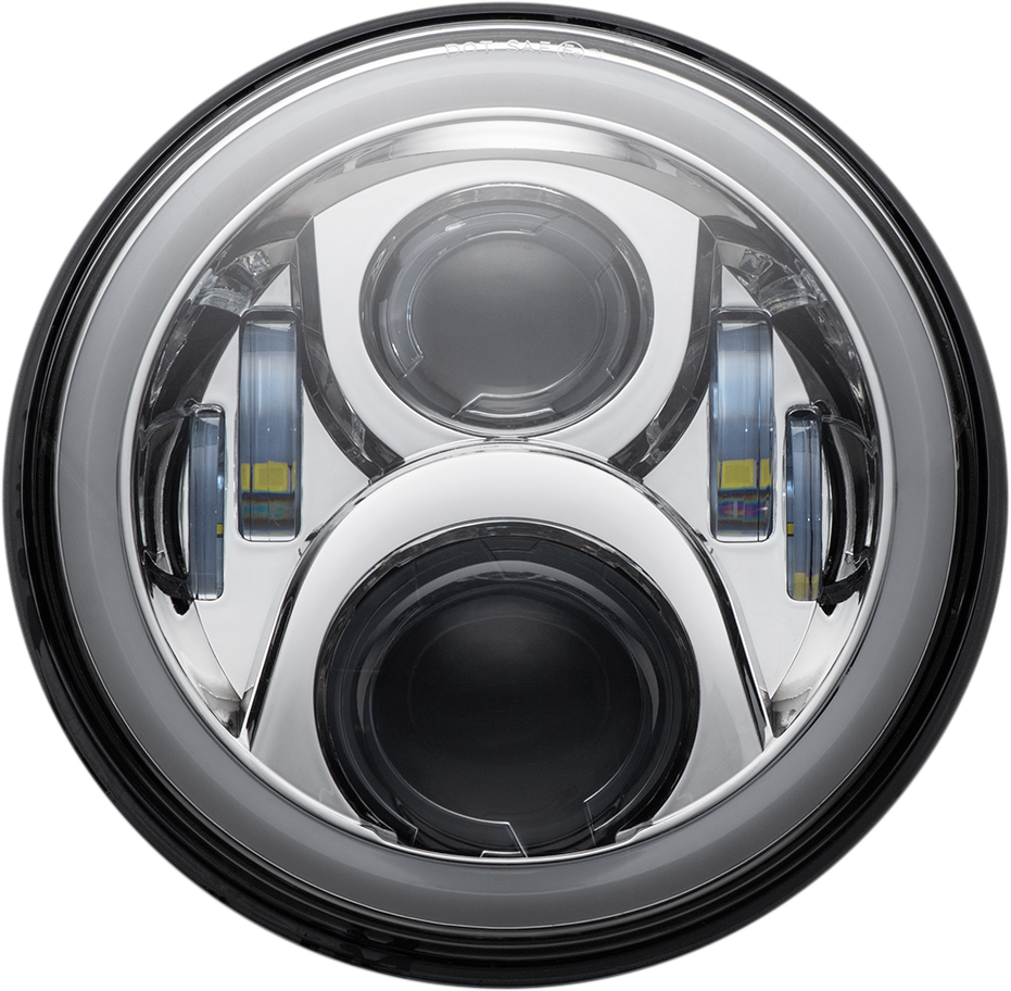 2001-2375 - CUSTOM DYNAMICS Headlamp - 7" - LED - Chrome CD-7-13-C