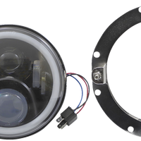 2001-2423 - CUSTOM DYNAMICS 7" Headlamp - with Mounting Ring - Black PG-7-13-B