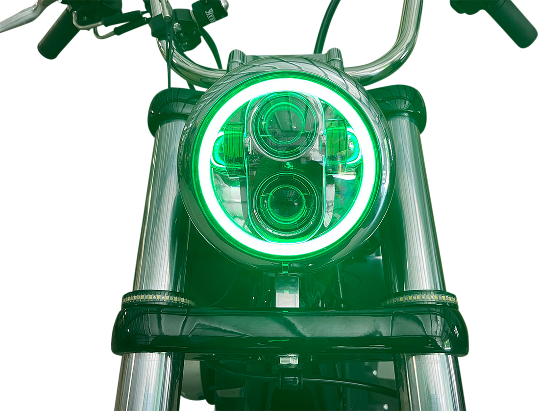 2001-2482 - CUSTOM DYNAMICS 5.75" Headlamp - with Mounting Ring - Chrome PG-575-C